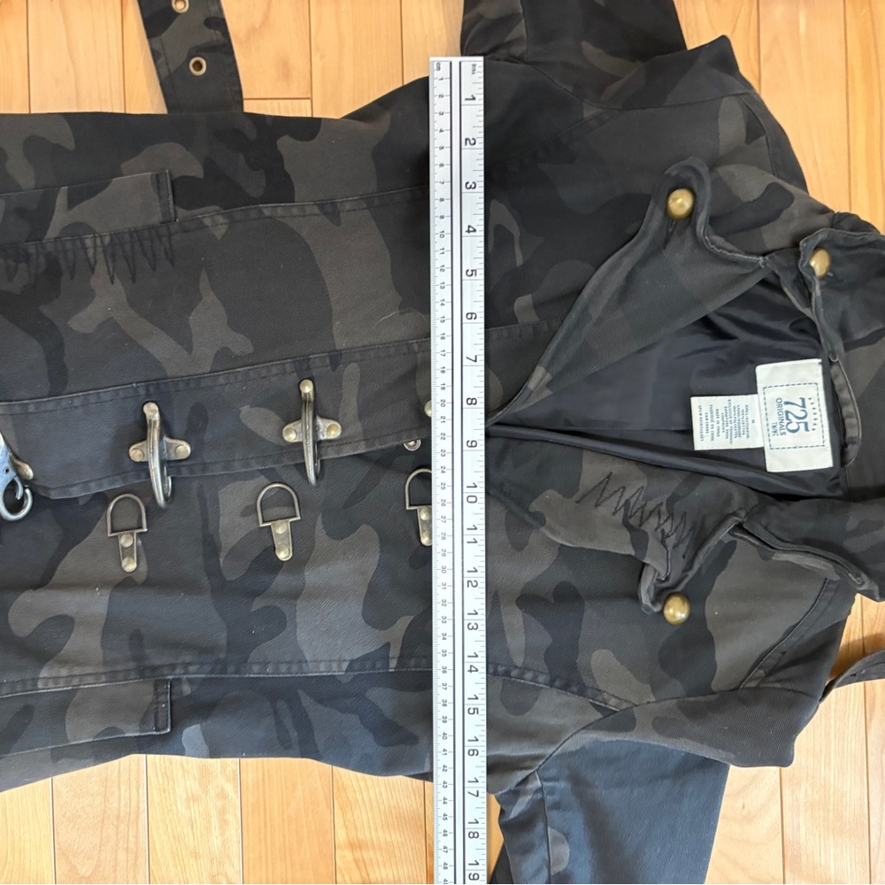 Vintage Y2K Camouflage Utility Jacket Military Grunge Aesthetic Medium Belt - Picture 13 of 15